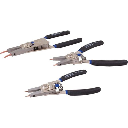 GRAY TOOLS 3 Piece Internal & External Snap Ring Plier Set 83903